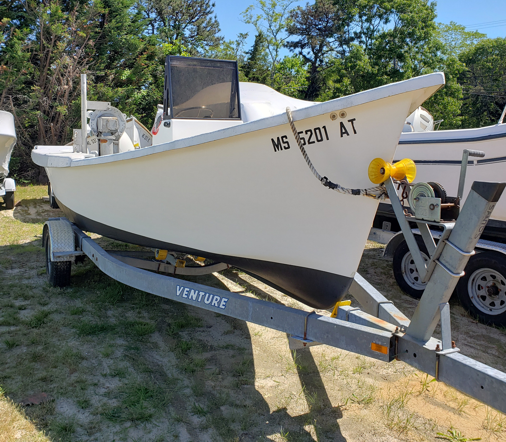 Seaway 20' boat on Venture trailer Seaway skiff on trailer